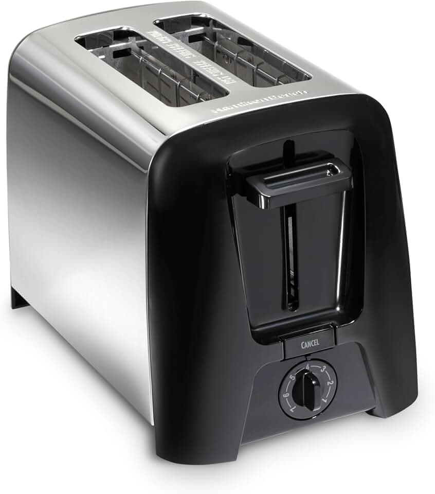 Hamilton Beach 2 Slice Toaster with Extra Wide Slots, Shade Selector, Auto-Shutoff, Cancel Button and Toast Boost, Black
