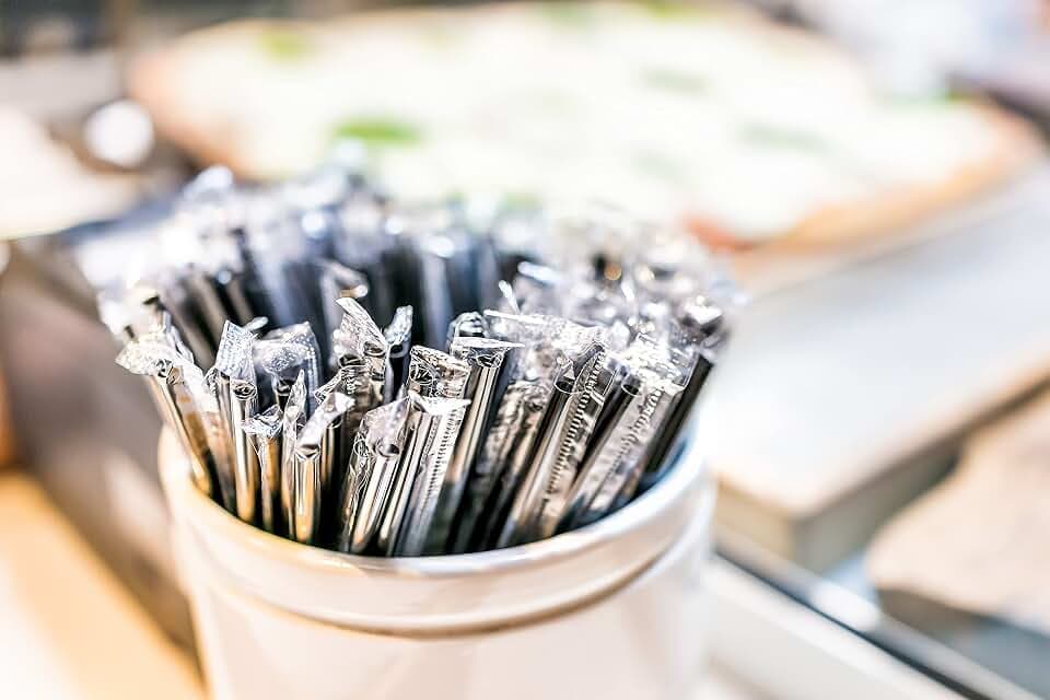 Perfect Stix Wrapped black plastic straws. 7.75 inches pack of 1000 ct