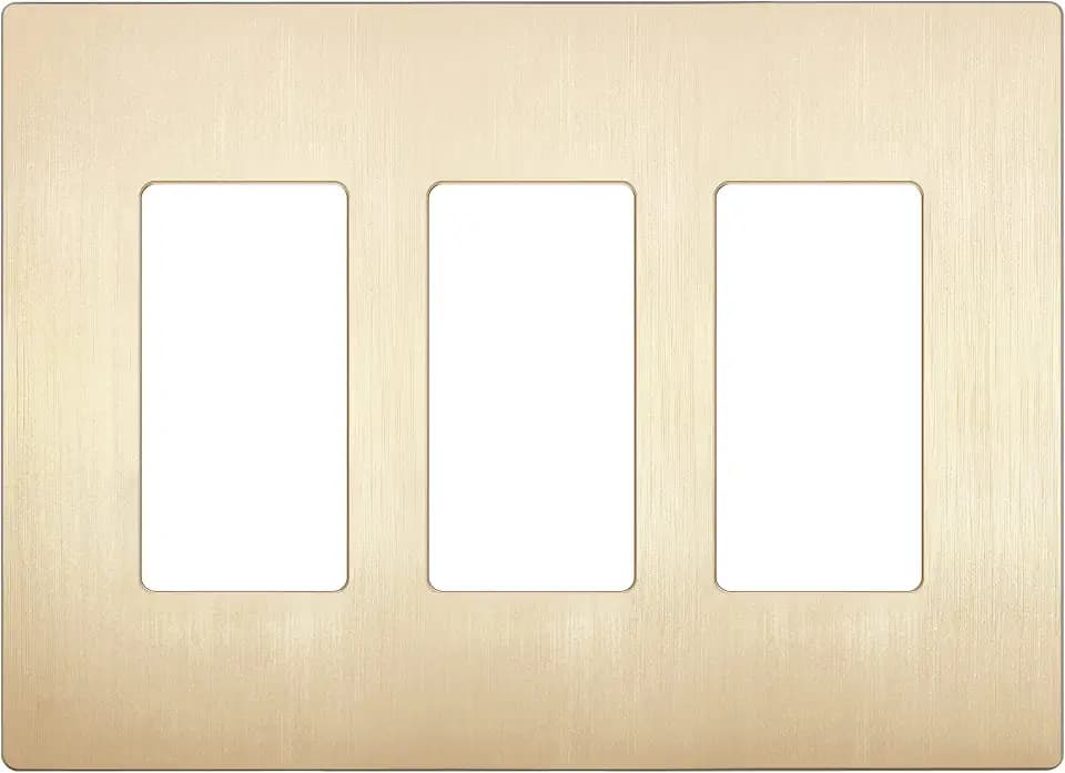 LIDER Decorator Switch Cover, Screwless Wall Plate, Mid-Size 3-Gang