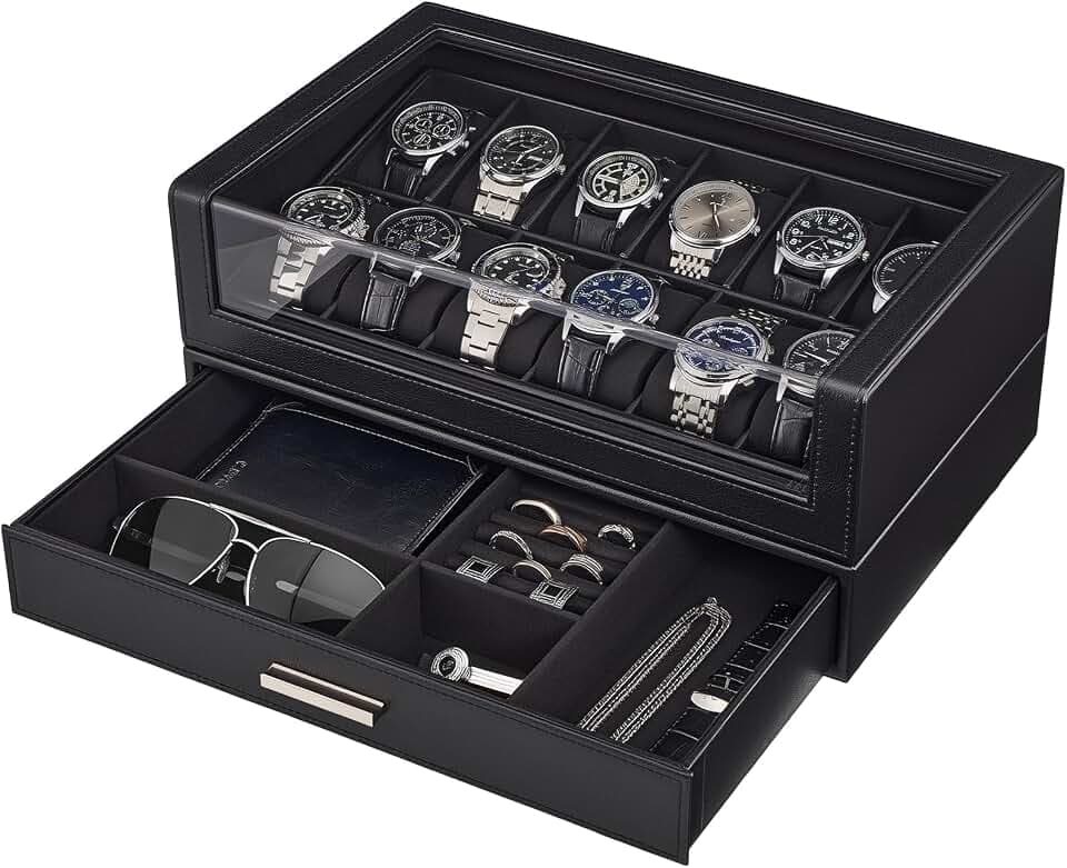 ProCase 12 Slots Uhrenbox Uhrenkasten Uhrenaufbewahrung