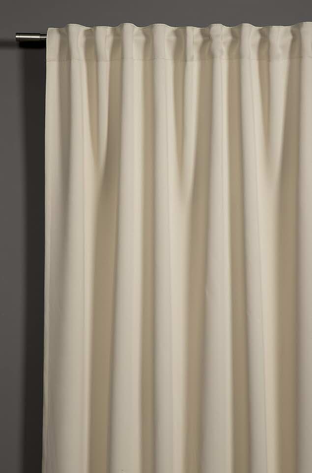 Sehlbach Fertiggardine mit Gardinenband, Dimout Uni, Beige, 140 x 175 cm Gardinen, Blickdicht, Energiesparend, Wärmeabweisend, Perfekter Faltenwurf, Einfache Anbringung