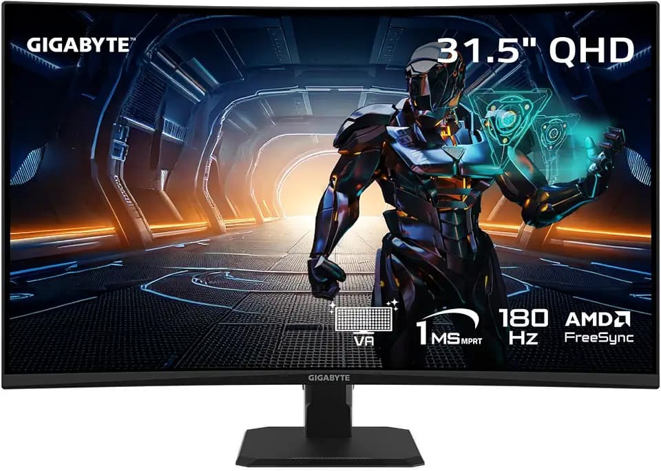 GIGABYTE GS32QCA Advanced Version 31.5" VA QHD 180Hz Curved Gaming Monitor