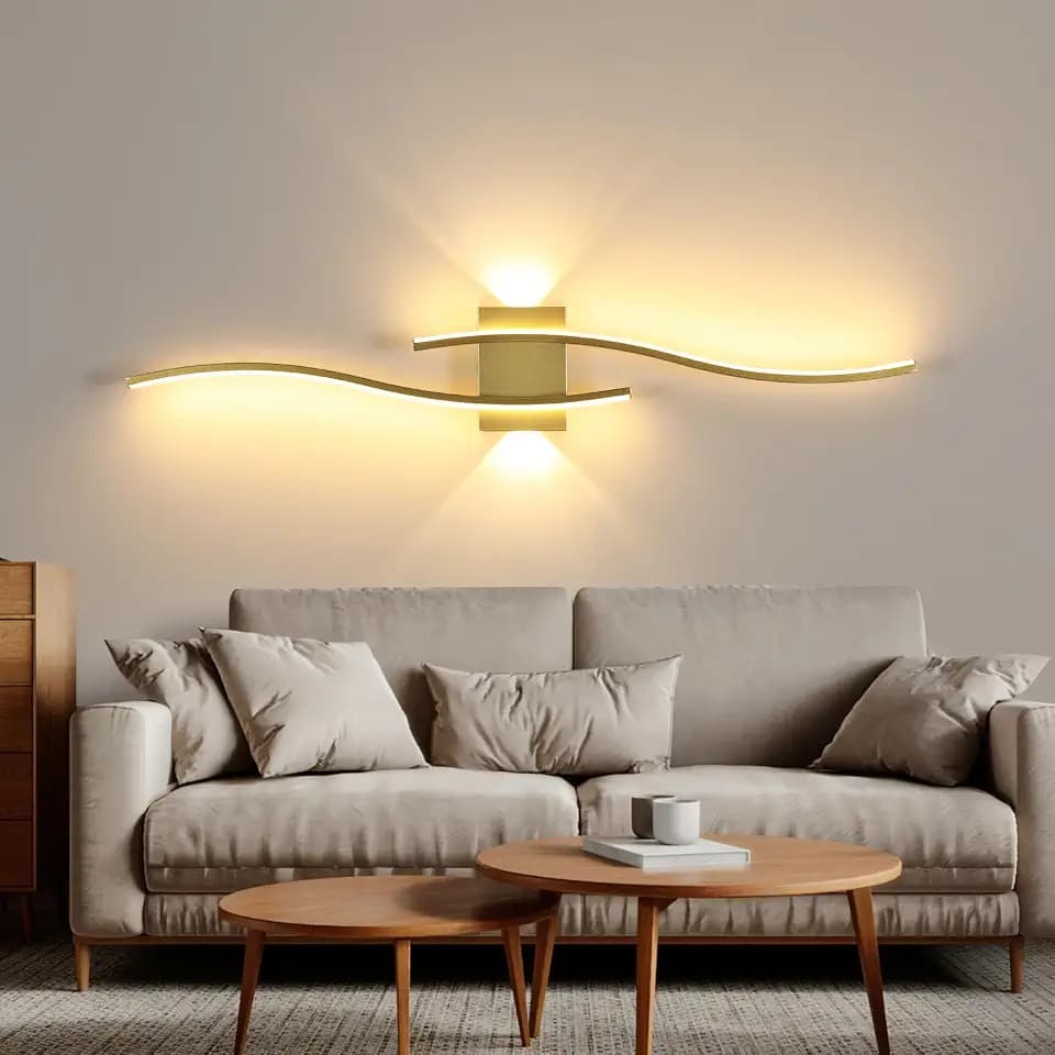Comely LED Wandleuchte Innen, Golden 27W 3000LM Wandleuchte LED Moderne