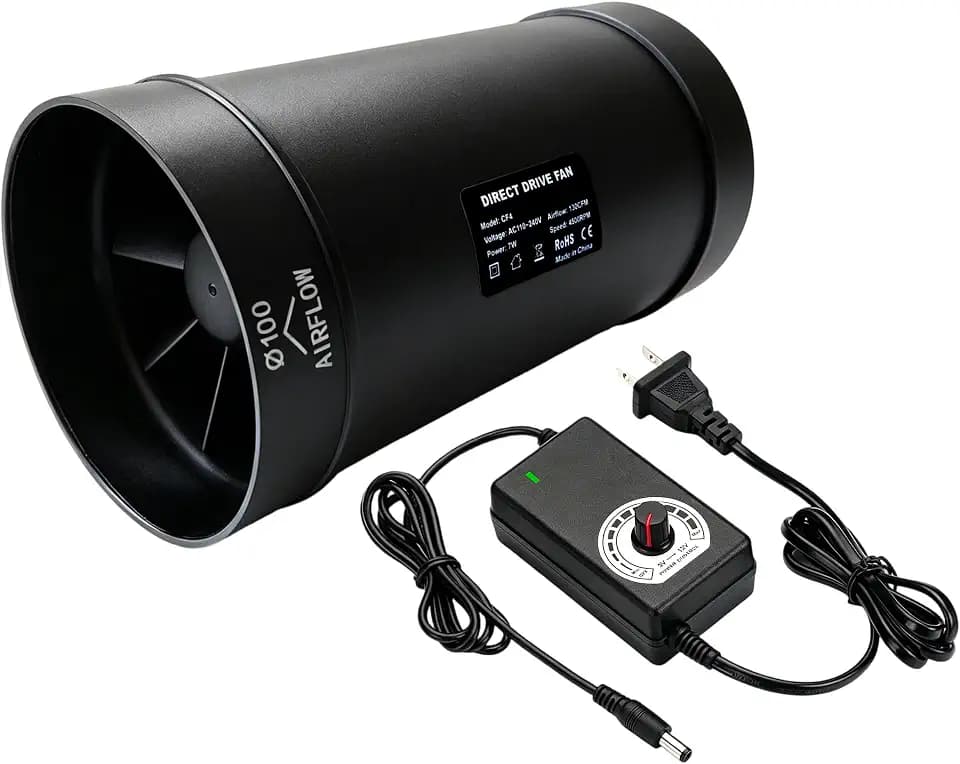 Quiet 4 Inch Inline Duct Fan | HVAC Vent Booster Exhaust Fan