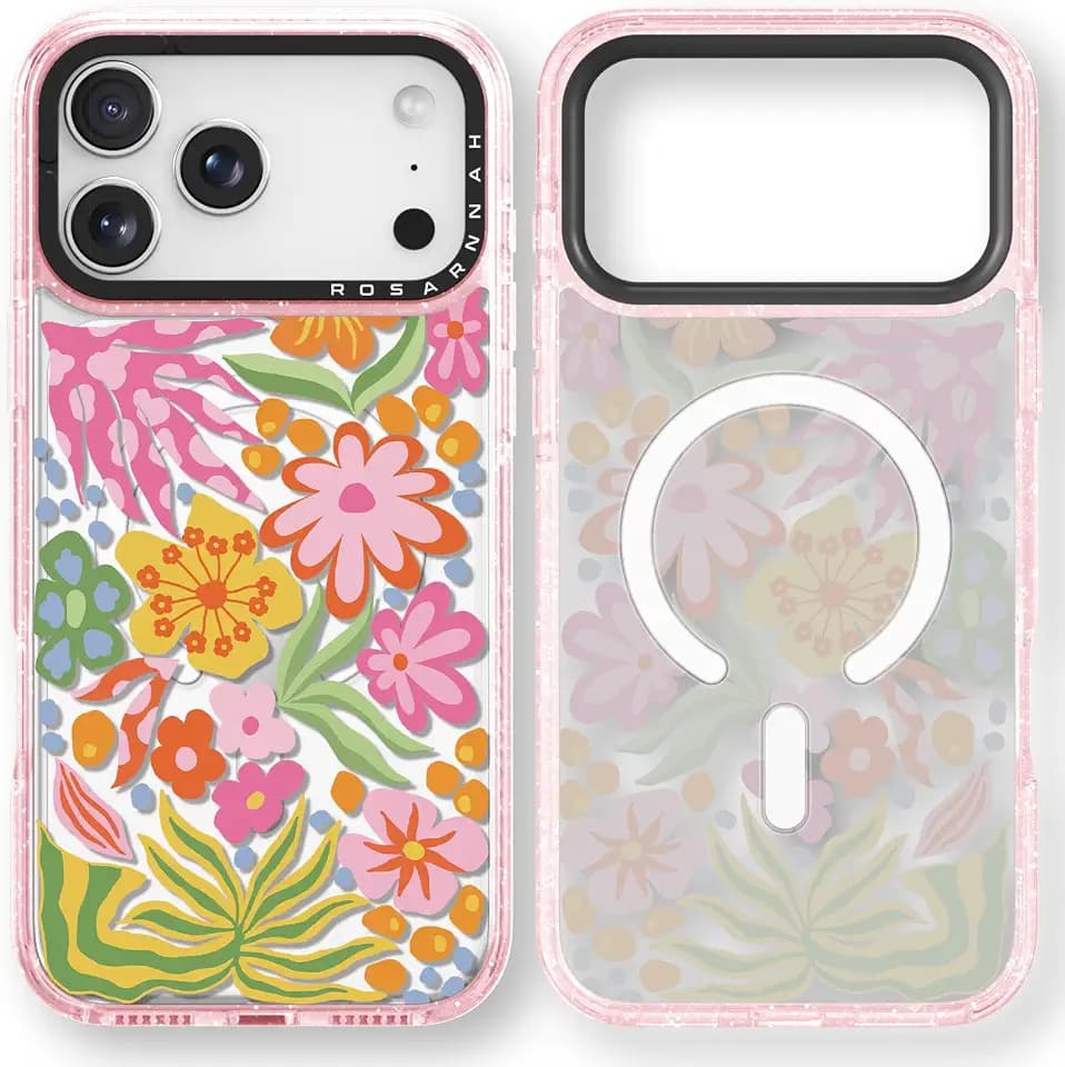 Rosarnnah for iPhone 17 Pro Max Case Aesthetic Pink, Passion Flower