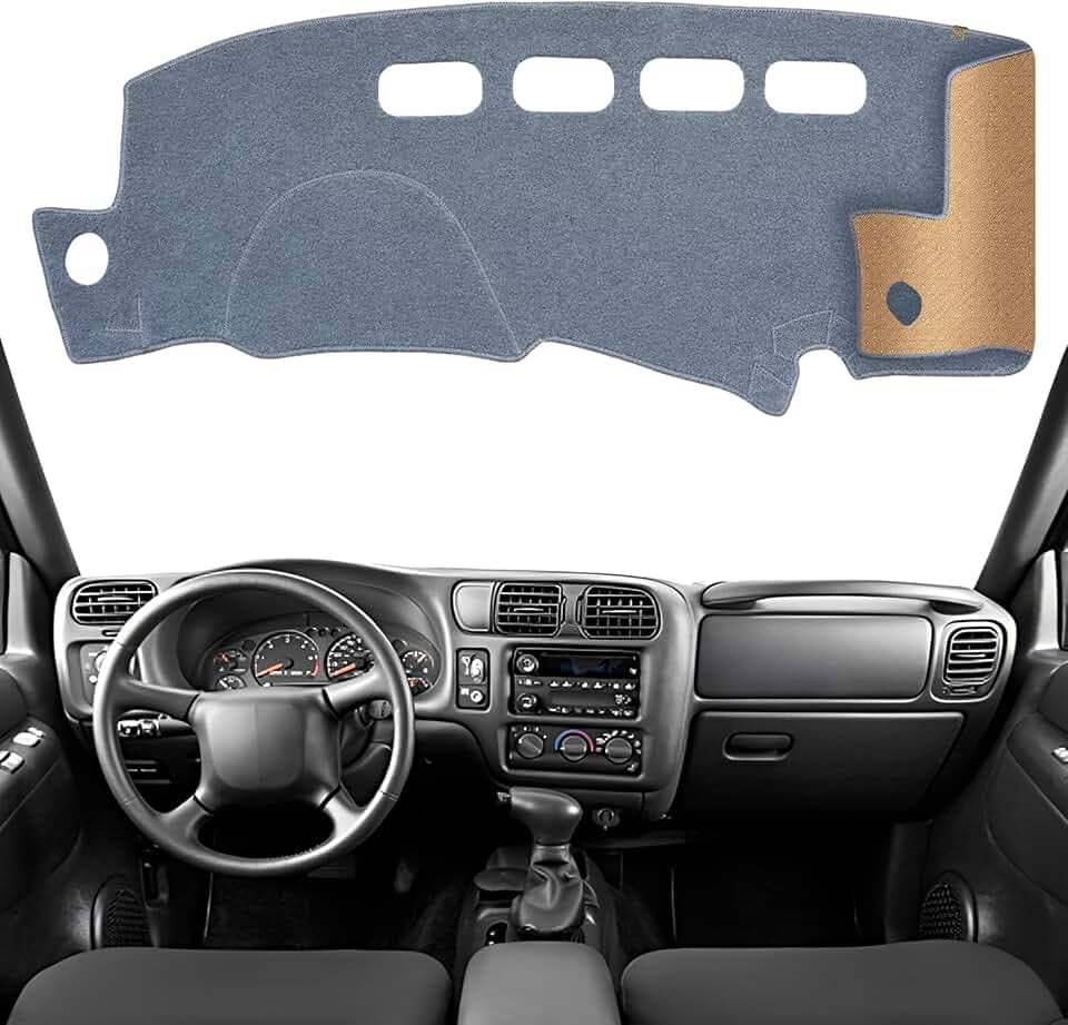 Dashboard Cover Dash Mat Fit for G-MC Jimmy 01-98, Sonoma 04-98 / Chevy Blazer 05-98, S10 04-98 (for Left Hand Drive),Car Dash Board Mat Anti-Glare Carpet,Non-Slip Pad (Grey)