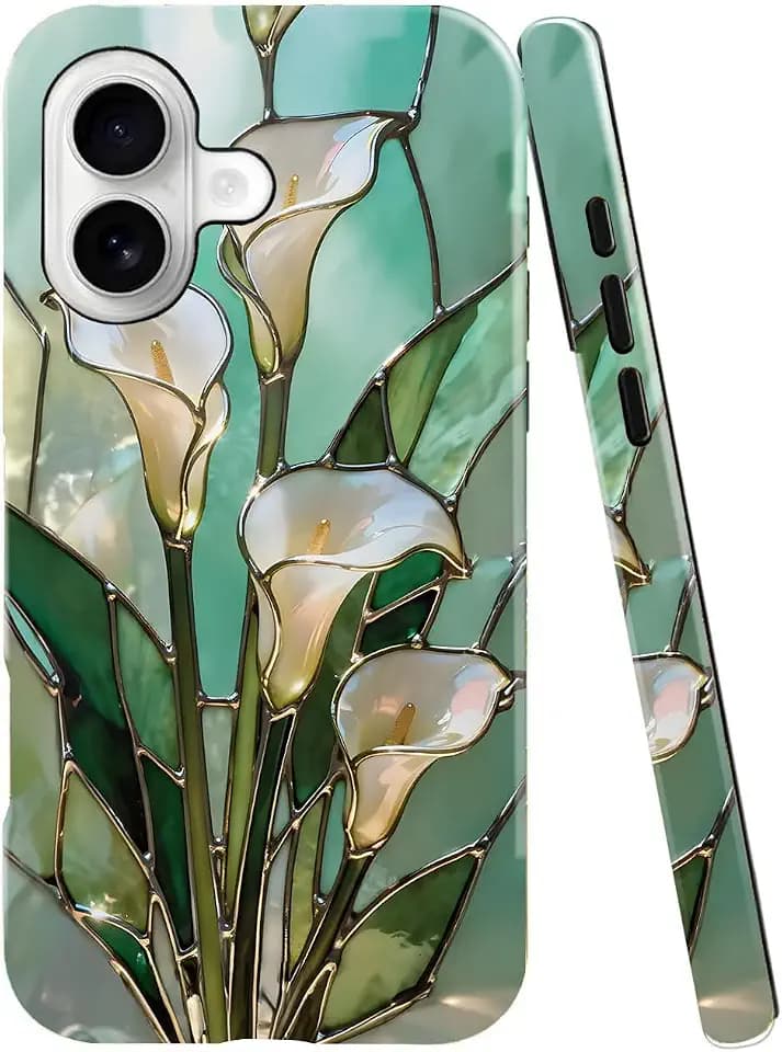Generic Case Compatible with iPhone 17 Pro,[Compatible with MagSafe] Cute Butterfly Lily Flower Floral Pattern Phone Case for Girl Women Boy Men,Dual-Layer Fashion Design