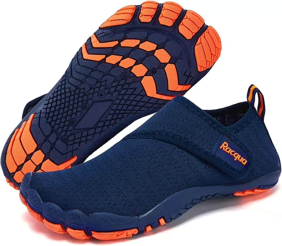 Racqua Boys Water Shoes Kids Lightweight Quick Dry Beach Swim Pool Sport Shoes Barefoot Walking Boating Surfing Aqua Shoes
