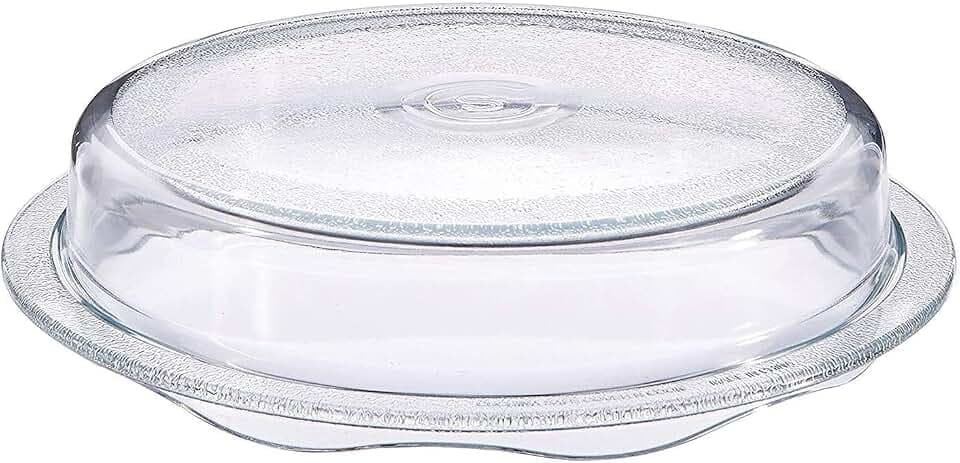 Cuchina Safe 2-in-1 Cover ‘n Cook Vented Glass Microwave Plate Cover and Baking Dish; Easy to Grip for Baking and Serving