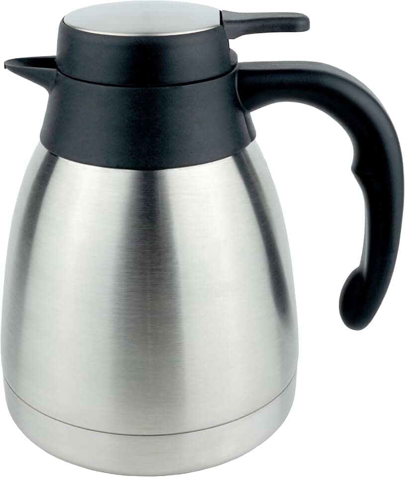 Pioneer Vakuum-Innenkaffeekaraffen, Edelstahl, satiniert, flacher Edelstahldeckel, 1,5 Liter