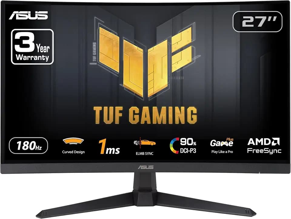 ASUS TUF Gaming VG27VQ3B 27 Inch 1080p 180Hz HDR Curved Gaming Monitor