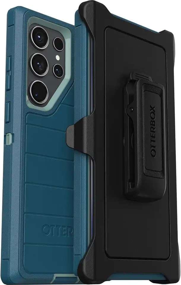 OtterBox Galaxy S23 Ultra (Only) - Defender Series Case - Manoeuvre (Blue), Rugged & Durable, with Port Protection, Includes Holster Clip Kickstand, Microbial Defense Protection, Non-Retail Packaging