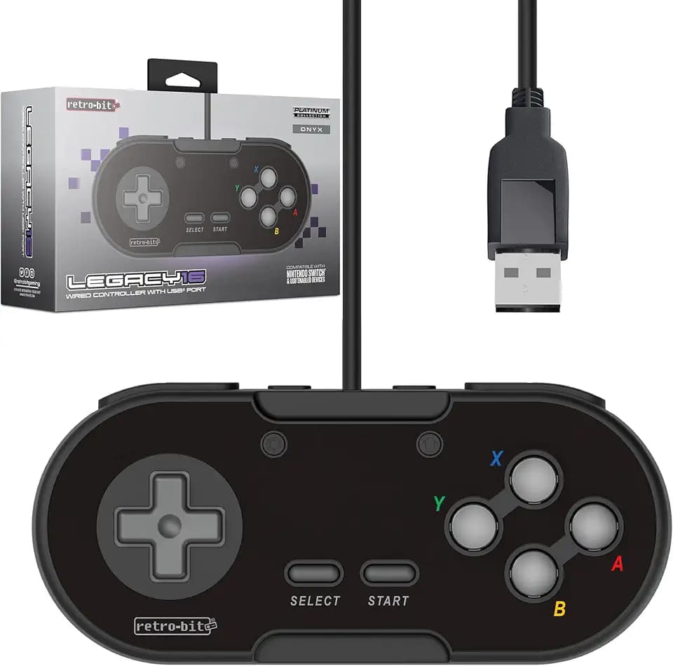 Retro-Bit Legacy 16 Wired USB Controller - (Onyx)