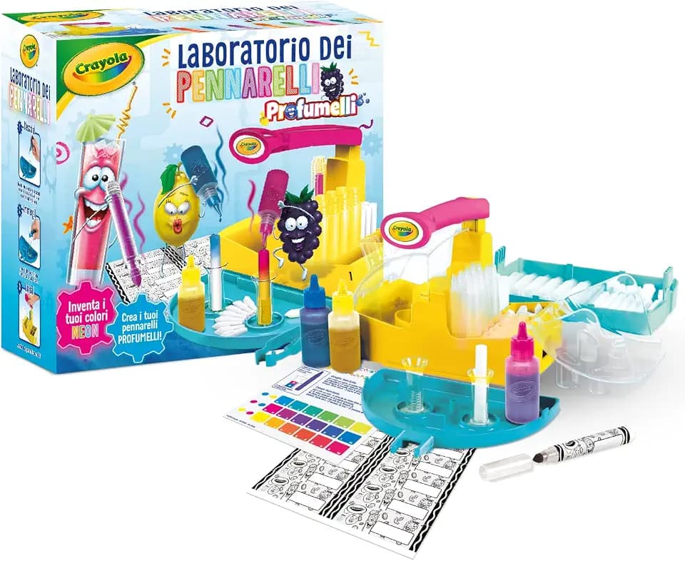 CRAYOLA - Labor für Neon-Parfümstifte, kreieren Sie Ihre eigenen duftenden Filzstifte mit Neonfarben, kreative Aktivität und Geschenk für Kinder, ab 6 Jahren
