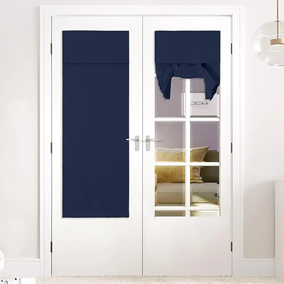 NICETOWN Navy Blue Front Door Curtains Thermal Insulated Window Curtain