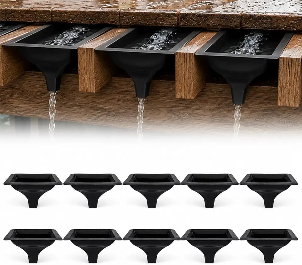 10 PCS Under Deck Drainage System,HDPE Deck Downspout