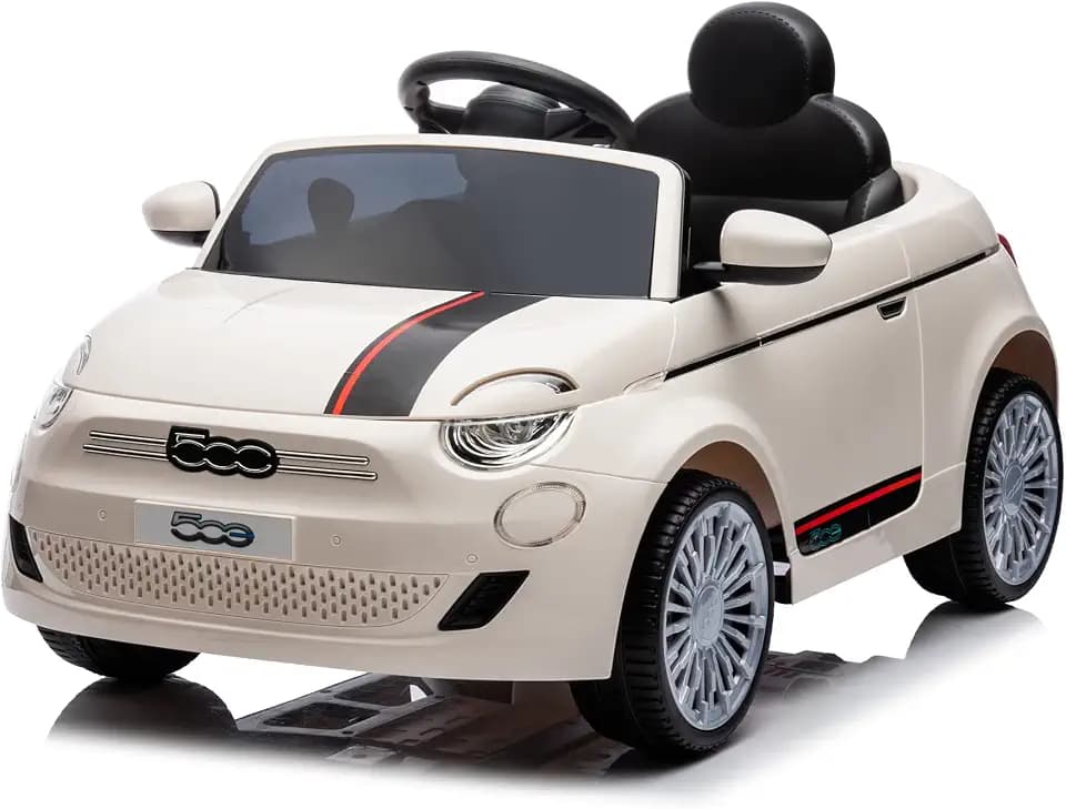 TURBO CHALLENGE - FIAT 500 - Elektroträger - 119221 - Ferngesteuertes Auto - Weiß - Max. 30 kg - Kunststoff - Wiederaufladbare Batterien und Batterien Nicht enthalten - Von 3 bis 6 Jahren