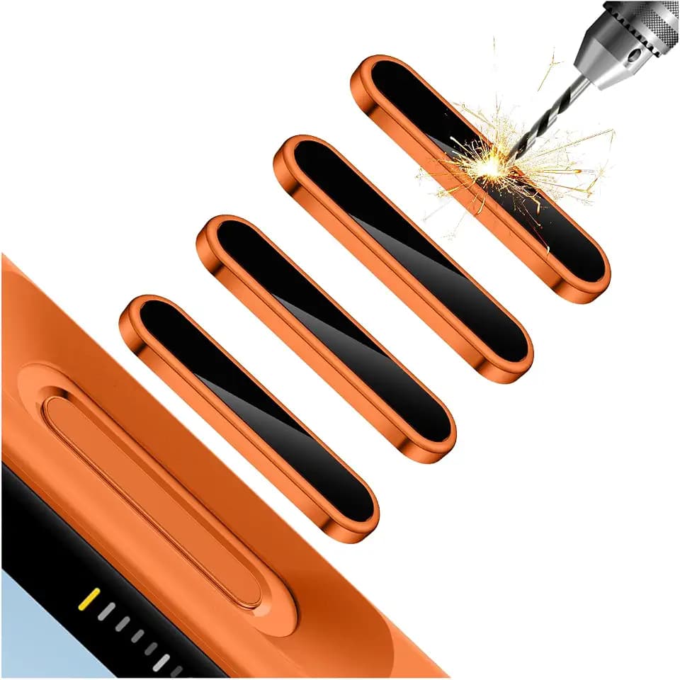 Lkurui 4 Pack Camera Control Button Protector for iPhone 17 Pro/Pro Max Case, Anti-Scratch Ultra Thin Protection Cover fit Apple Phone Sensitive Capture Touch Click Slide Zoom Side Key (Cosmic Orange)