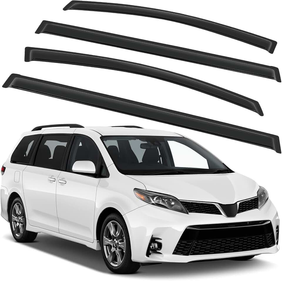 SCITOO Window Visors Outside Mount Window Visor Deflector Rain Guard Compatible with 2011-2020 for Toyota for Sienna 4Pcs Set