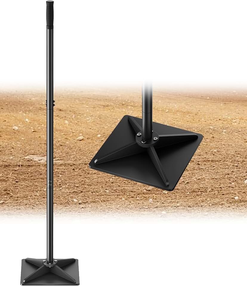 8" x 8" Heavy Duty Steel Tamper with 44.7 inch Adjustable Handle & Rubber Grip, Thickened Steel Garden Dirt Tamper Tool for Ground & Gravel Leveling, Soil Tamper for Yard, Sand, Driveway