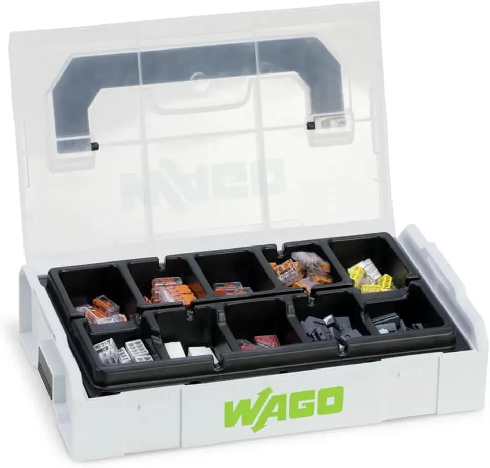 WAGO Verbindungsklemmen-Set 887-950 | 166-teilig, mit verschiedenen Verbindungsklemmen für alle Leiterarten, in praktischer L-BOXX Mini
