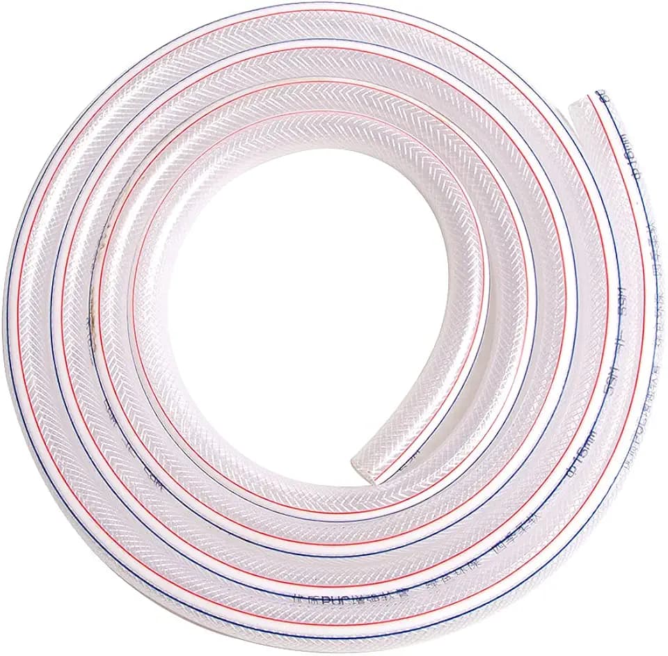 QuQuyi 1" ID x 1-1/4" OD Soft Braided PVC Tubing, Clear Flexible PVC Tube Vinyl Hose Water Oil Winter antifreeze & Soft for Four Seasons (10Ft length)