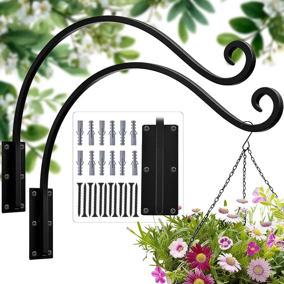 Heavy Duty 22 Inch Plant Hangers Bracket Outdoor 2 Pack Bird Feeder Hanger