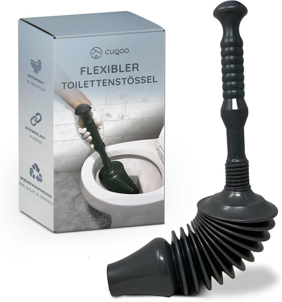 CUQOO Pömpel Abfluss | Pümpel and Saugglocke | WC Toiletten Entstopfer Pro