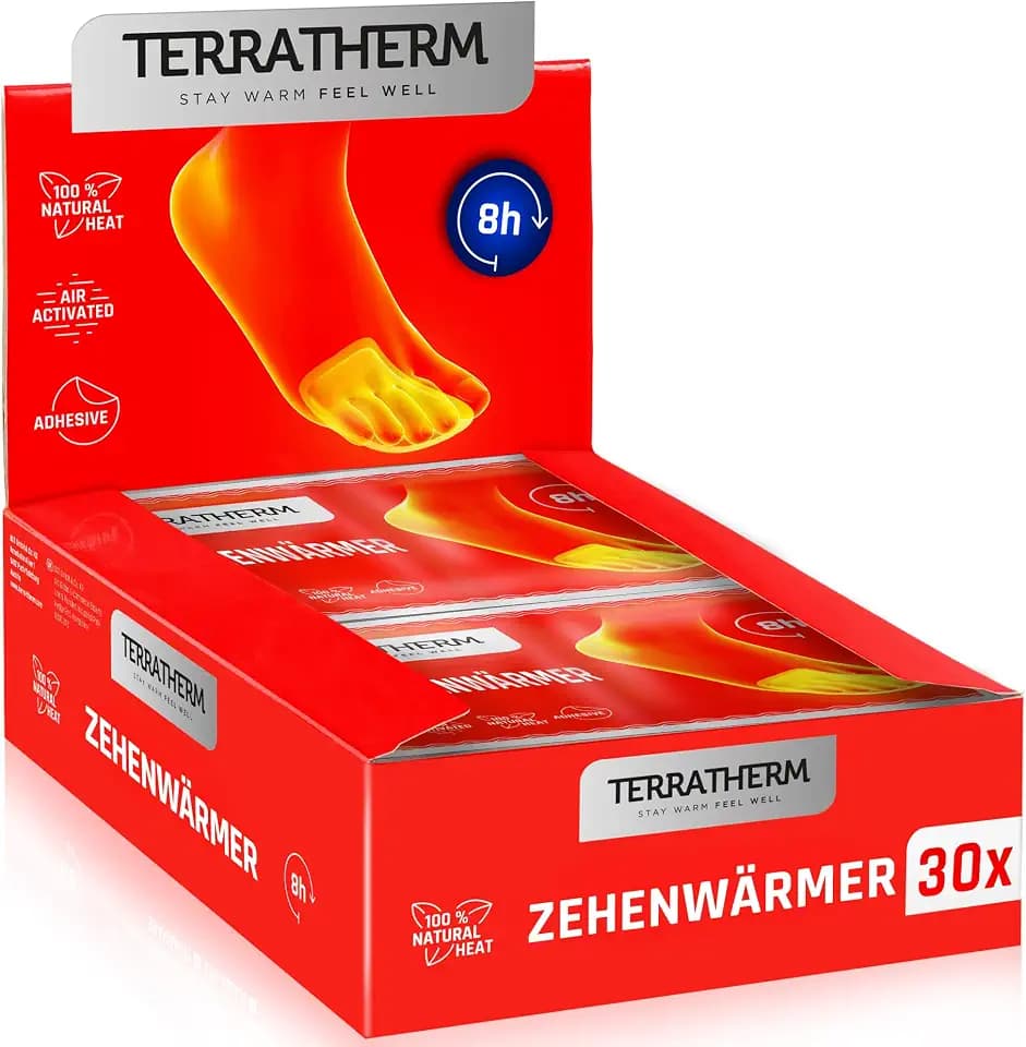 TerraTherm Fußwärmer Pads luftaktiviert, 8h warme Füße, 5, 10 oder 30 Paar
