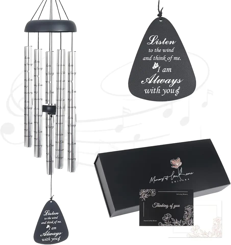 Memorial Wind Chimes for Loss of Loved One Memorial Sympathy Wind Chimes Gifts for Loss of Dad Mom Grandpa Condolence Remembrance Deep Tone Wind Chimes for Outside Decoration (Patio, Graden, Yard)