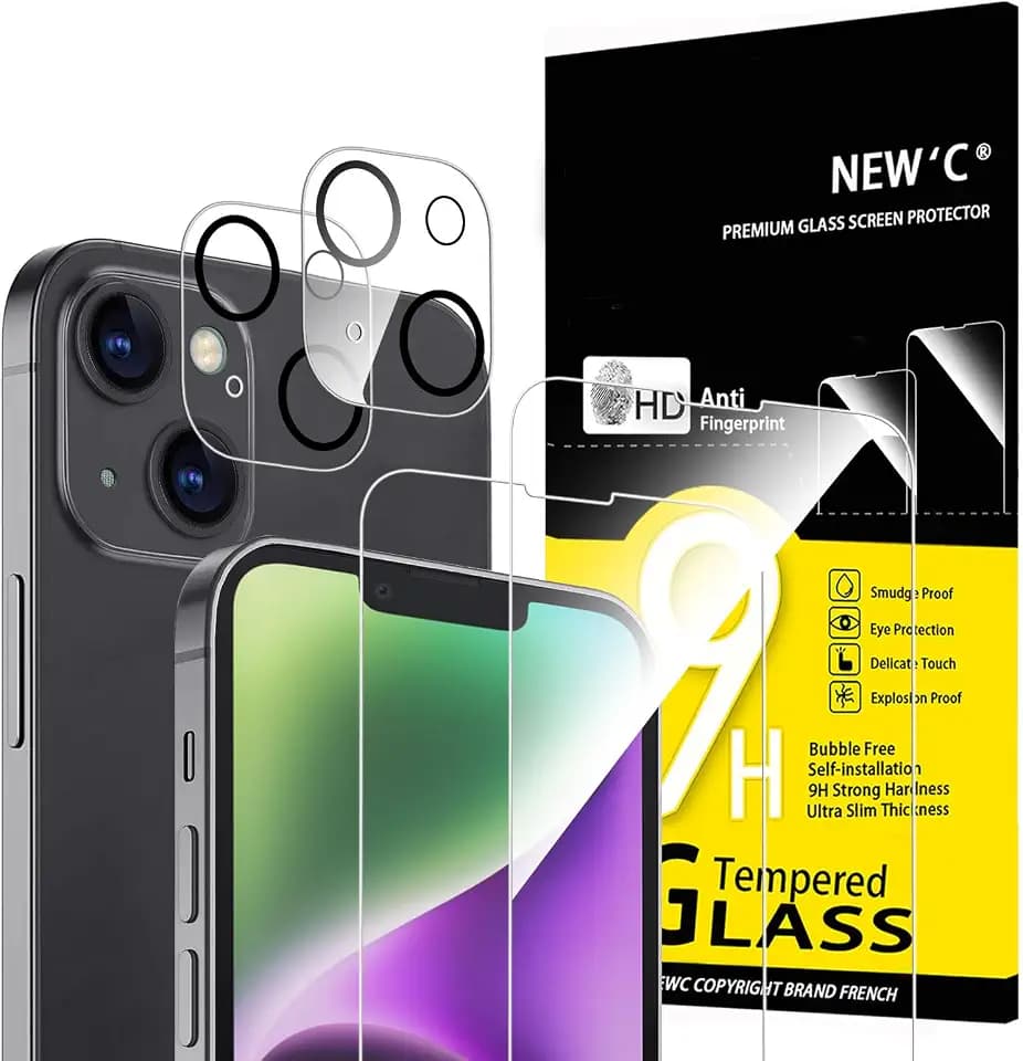 NEW'C für iPhone 14 für Panzerglas + Kameraschutz