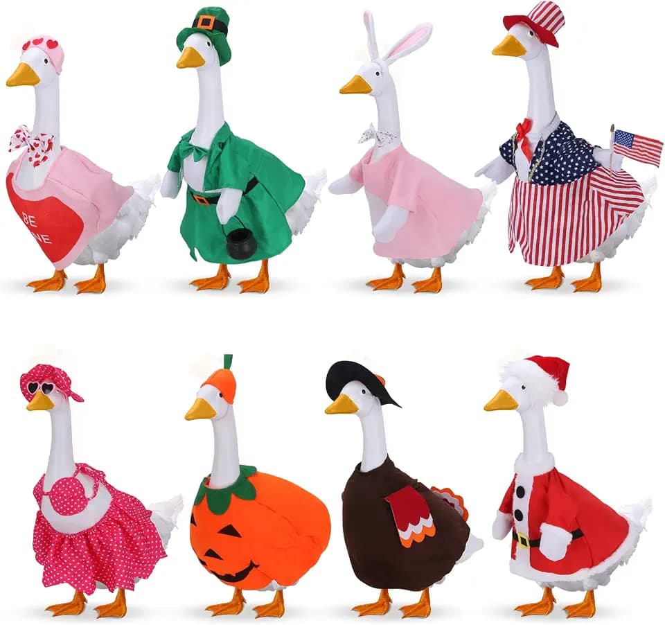 8 Set Holiday Porch Goose Outfits 23 inch Porch Goose Clothes Outdoor Decor