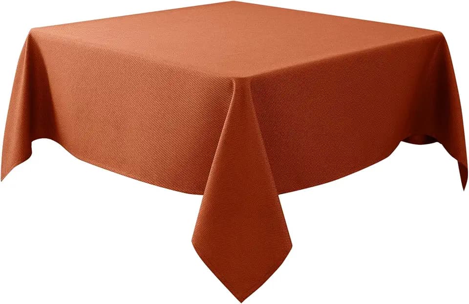Fall Square Tablecloth 54x54"-Rust Thanksgiving Autumn Fabric Table Cloths