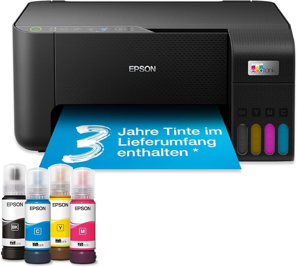 Epson EcoTank ET-2862 Tintentankdrucker | für vielbeschäftigte Haushalte | WLAN | A4 | Drucken, Kopieren, Scannen | inkl. Tinte für bis zu 3 Jahre