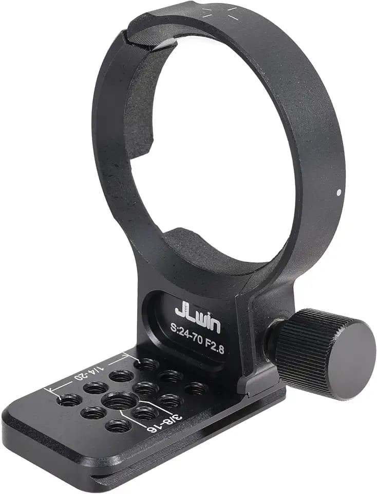 FocusFoto Metal Tripod Collar Mount Ring 60mm for Sigma 24-70mm F2.8 DG DN II & I Art Lens for Sony E-Mount, Bottom with 1/4" & 3/8" Thread Screw Mount Quick-Release Plate for Acra-Swiss Tripod