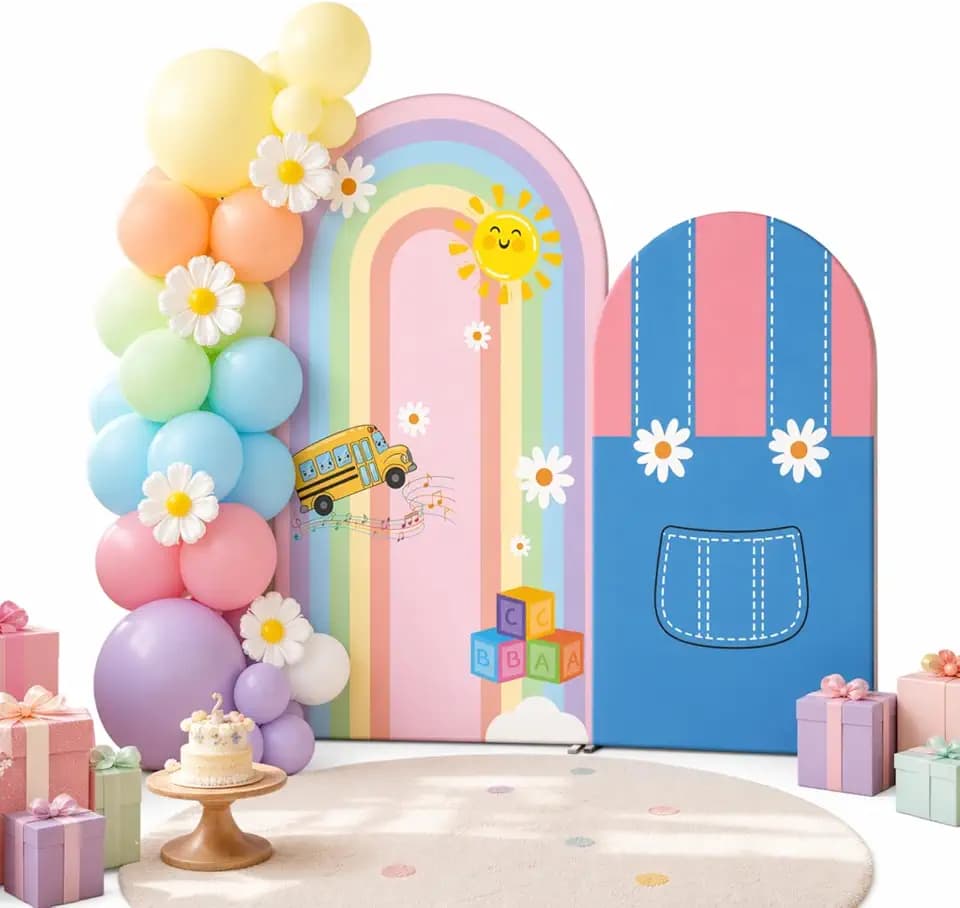 2 Set Back to School Arch Backdrop Cover, 6.6ft, 7.2 ft