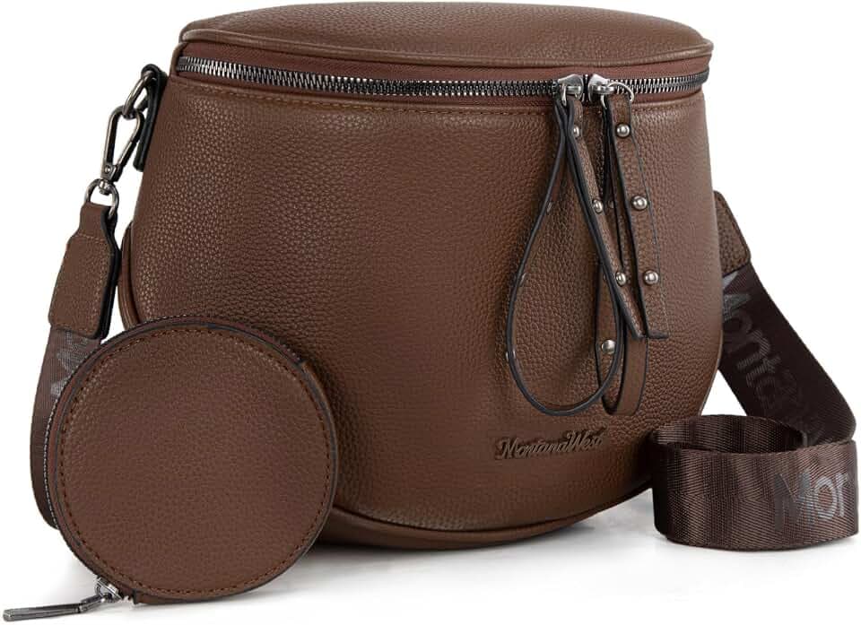 Montana West Crossbody Bag for Women, Vegan Leather Bum Bag with Coin Purse