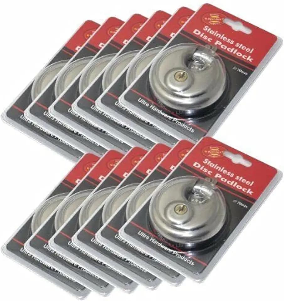 24 Pack Wholesale Lot DISC PADLOCK 80mm Steel Armor Storage Trailer Round lock- Stainless Steel Lock