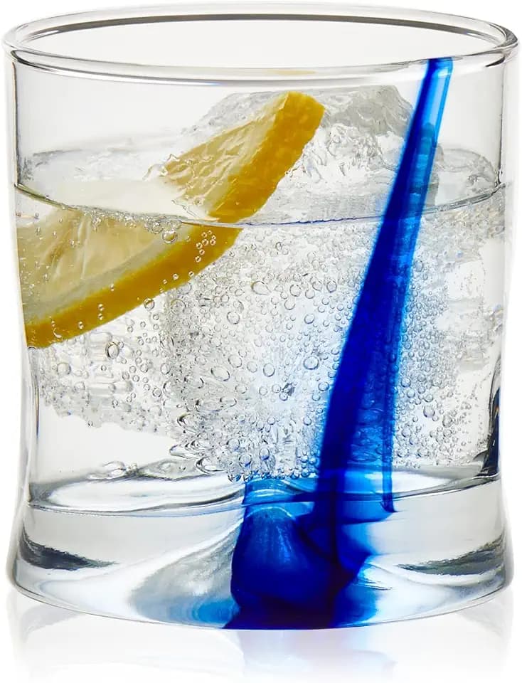 Libbey Blue Ribbon Rock Glasses Set of 8, Artisan Inspired Four-Dimple Shaped Whiskey Glasses Set, Dishwasher Safe Short Drinking Glasses for Families