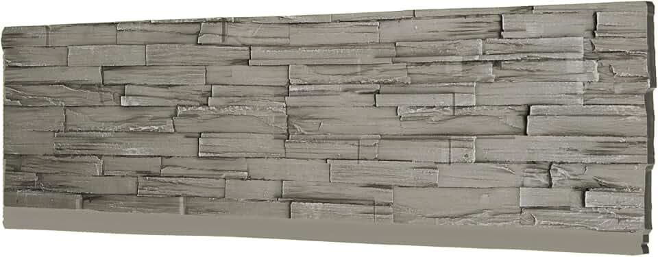Faux Stone Wall Panels, 1-Pack PU Stone Veneer for Indoor/Outdoor, 3D Artificial Rock Siding for Fireplace Surround & TV Accent Wall, Black Wood Grain Rock, 45.7"x 11.8"