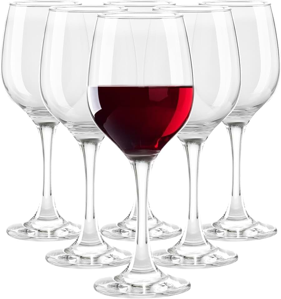 Glasmark KROSNO 1992 Weingläser Set Gläser 6 Stück 250 ml Weißweingläser Rotweingläser Wein Glas Dessert Coctail Wassergläser Spülmaschinenfest