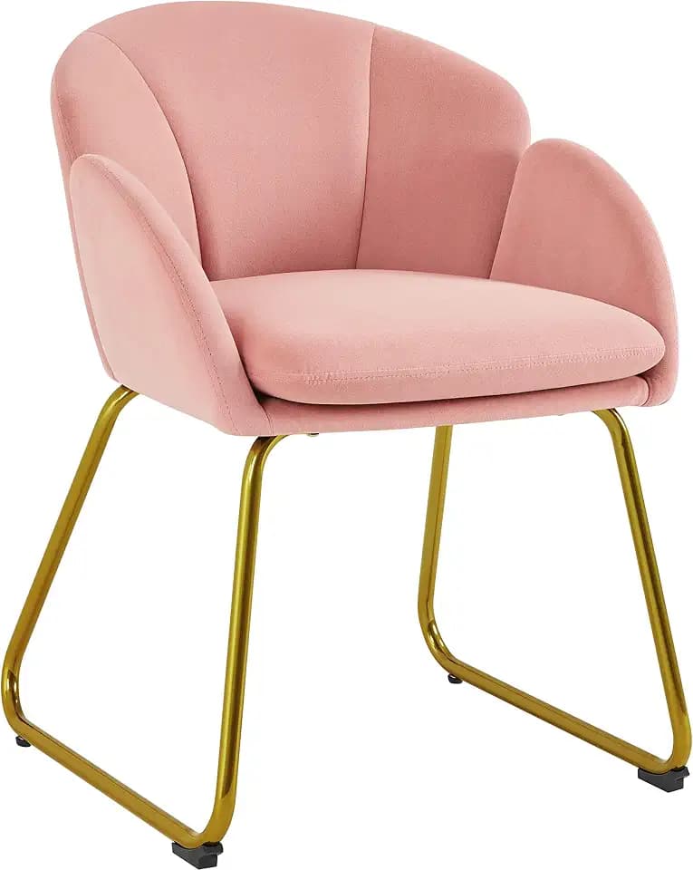 Yaheetech Esszimmerstuhl modern Schminktisch in Blumenform, Rosa