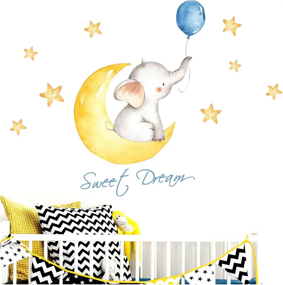 Little Deco Wandtattoo Sweet Dream Elefant Mond & Sterne DL190