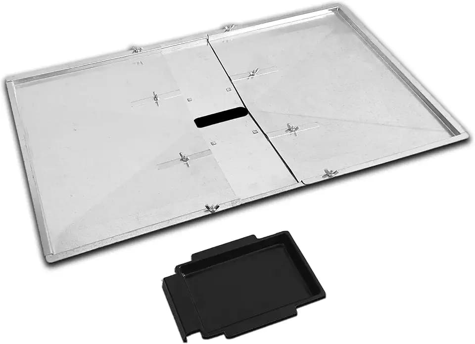 Verstellbare Fettwanne (68,6–76,2 cm) für 4/5-Brenner Grills von Biltema, Lucifer, Napolean, Landmann & anderen europäischen Marken, universeller Fettschalenersatz für Gasgrills