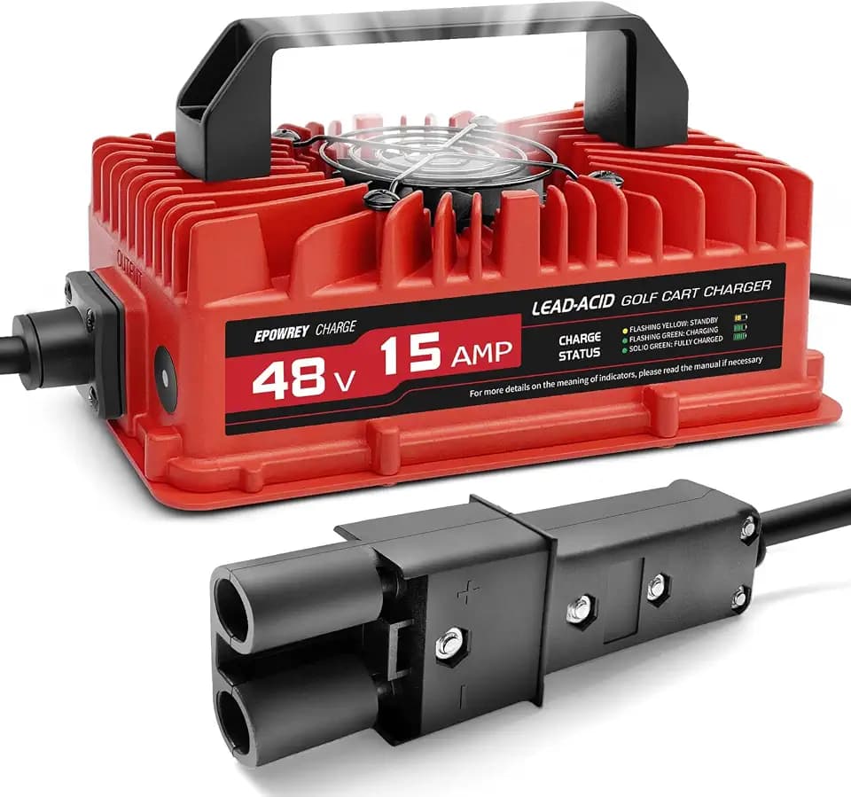 EPOWREY 15 Amp 48 Volt Golf Cart Battery Charger for Yamaha G19-G22