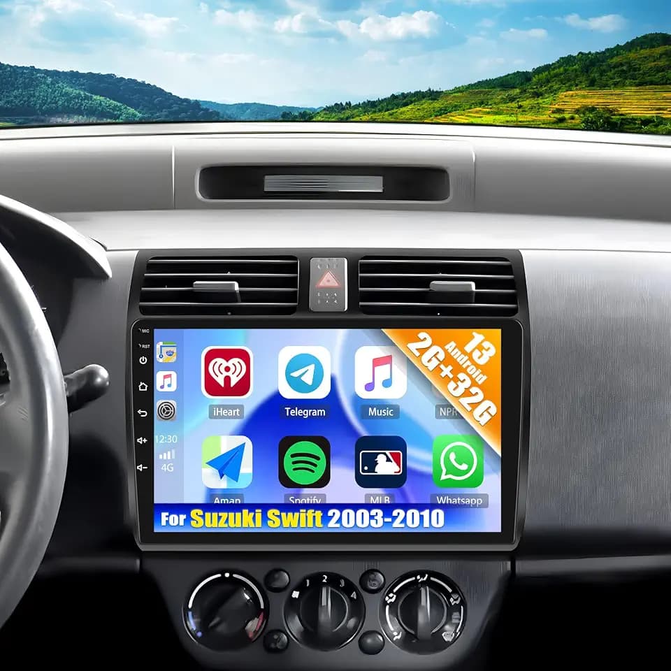 2G+32G CAMECHO Android 13 Autoradio für Suzuki Swift(2003-2010),Carplay Android Auto Mirror Link Wireless,10,1 Zoll Bildschirm 2 Din Autoradio mit Navi Bluetooth WiFi RDS SWC+Rückfahrkamera