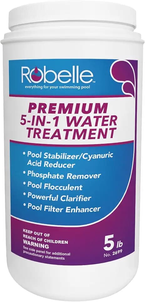 Robelle 5-Pounds Premium 5-in-1 Pool Water Treatment, Made in USA