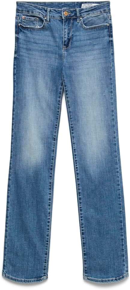VERO MODA Female Straight-Fit VMFLASH Mid Rise Gerade geschnitten Jeans | Straight fit jeans