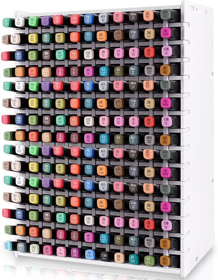 Stifte Organizer Schreibtisch mit 240 Fächern, Marker Organizer Verstellbare Trennwand für Schreibtisch Aufbewahrung Bleistifte Buntstifte Marker Kleine Künstler, Aufbewahrungsregal für Zuhause