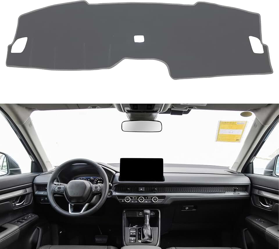 Dash Cover for Honda CR-V CRV Accessories 2023 2024 2025 2026 Dashboard Cover Center Console Dash Mat Carpet Protector Sunshield No Glare Non-Slip Pad Custom Fit, All Gray